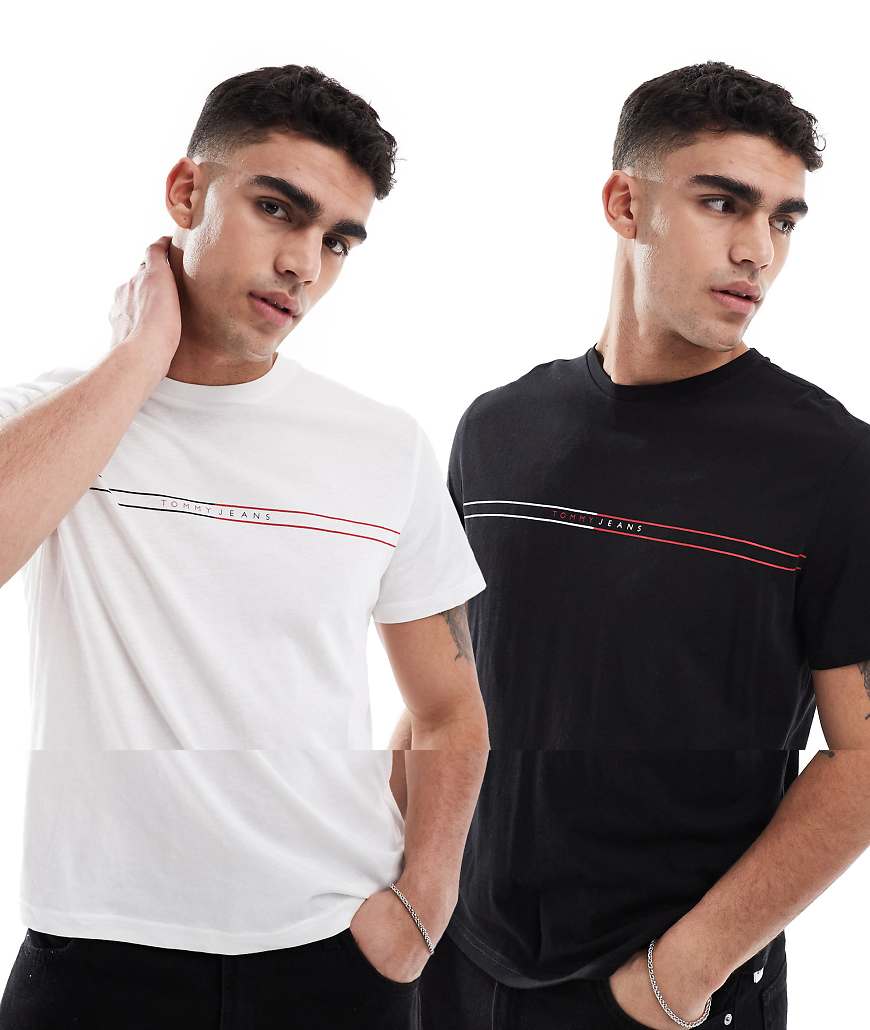 Tommy Jeans - 2er-Pack T-Shirts in verschiedenen Farben und Ecru mit schmalem Schnitt und Logo-Bunt Tommy Jeans - 2er-Pack T-Shirts in verschiedenen Farben und Ecru mit schmalem Schnitt und Logo-Bunt von Tommy Jeans