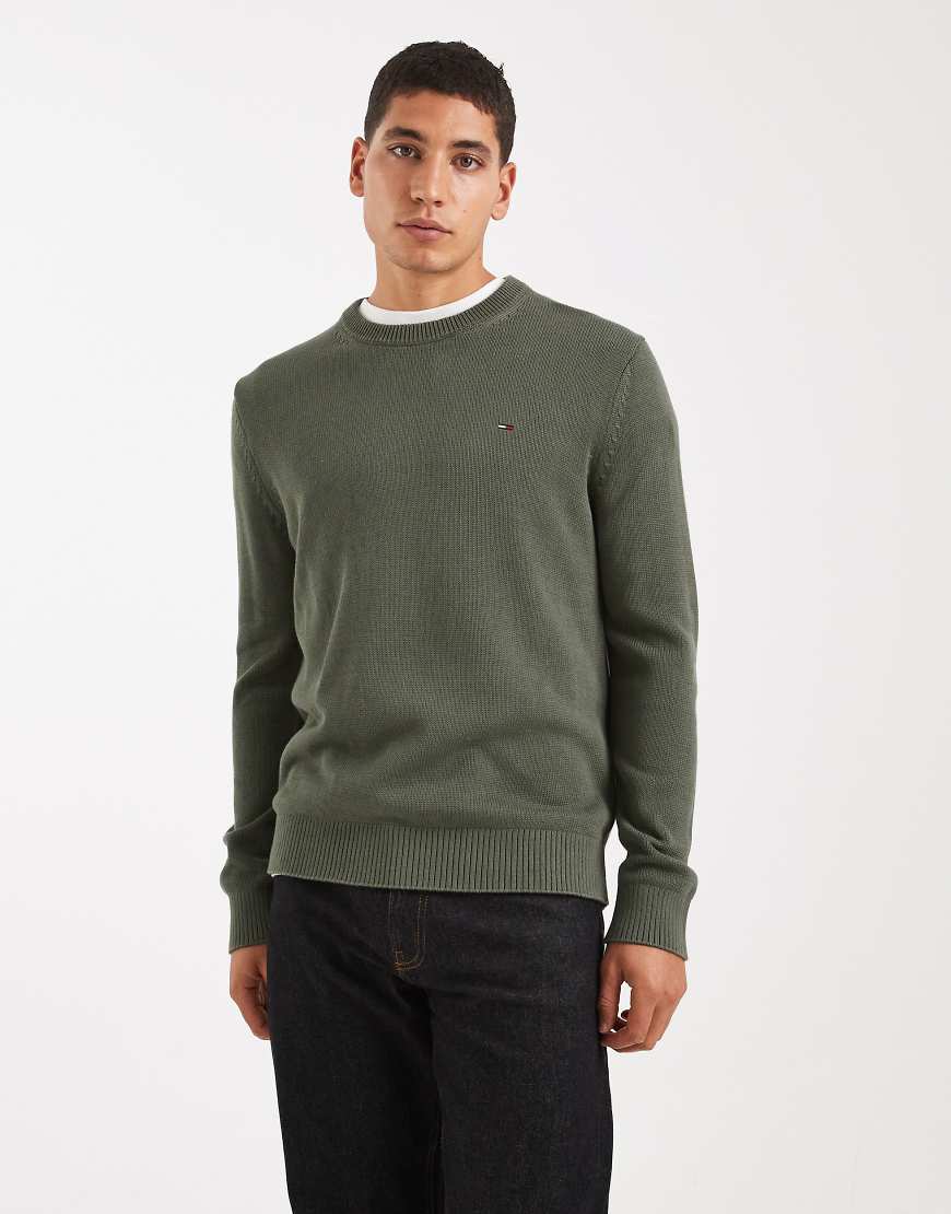 Tommy Jeans - Basic-Pullover in Dunkelgrün von Tommy Jeans