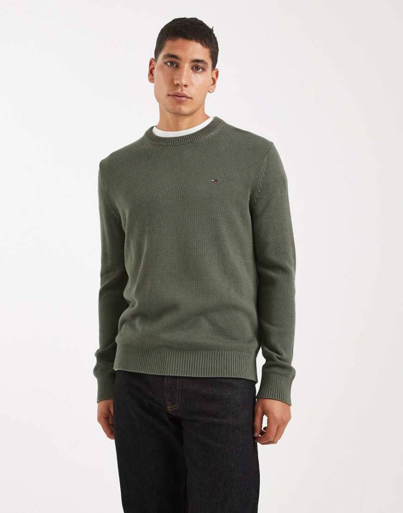 Tommy Jeans - Basic-Pullover in Dunkelgrün von Tommy Jeans