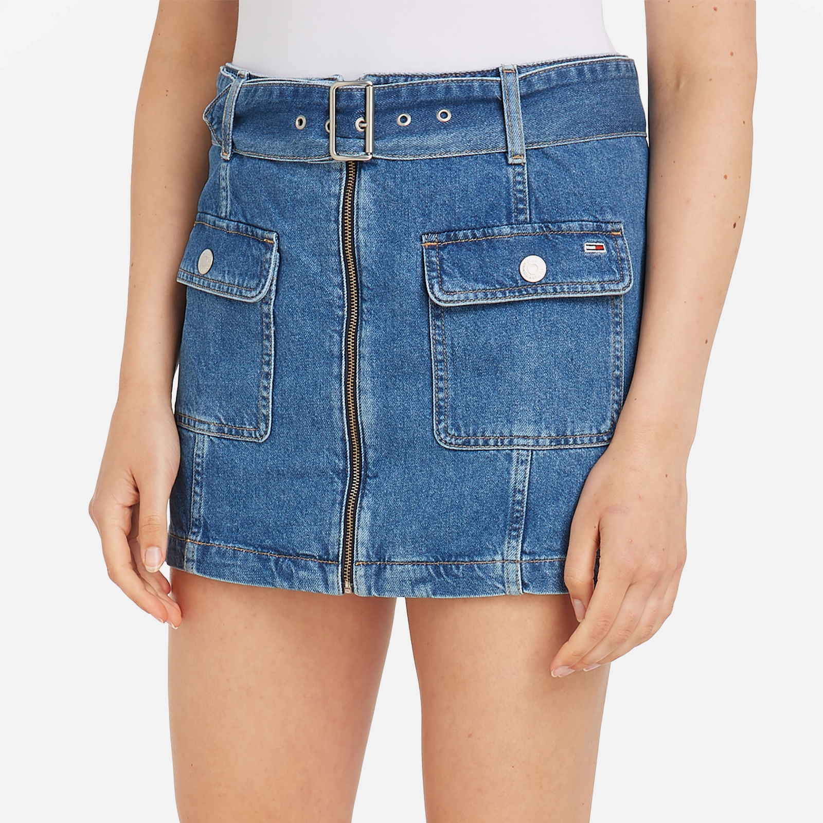 Tommy Jeans Belted Denim Mini Skirt - W27 von Tommy Jeans