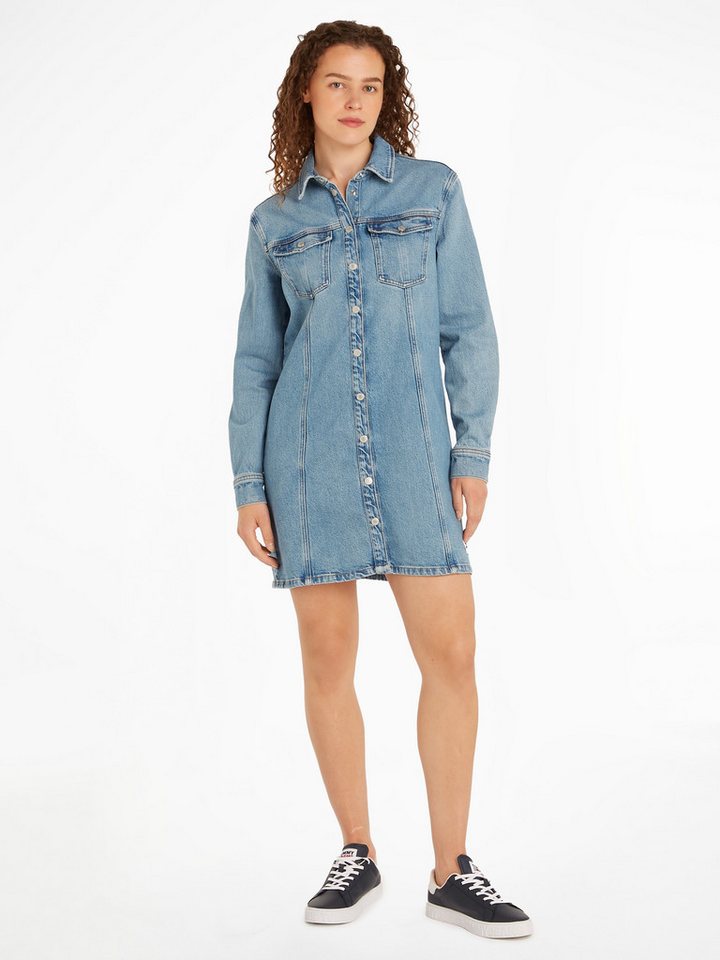 Tommy Jeans Blusenkleid ALINE LS DRESS CH6119 EXT mit Tommy Jeans Flagge von Tommy Jeans