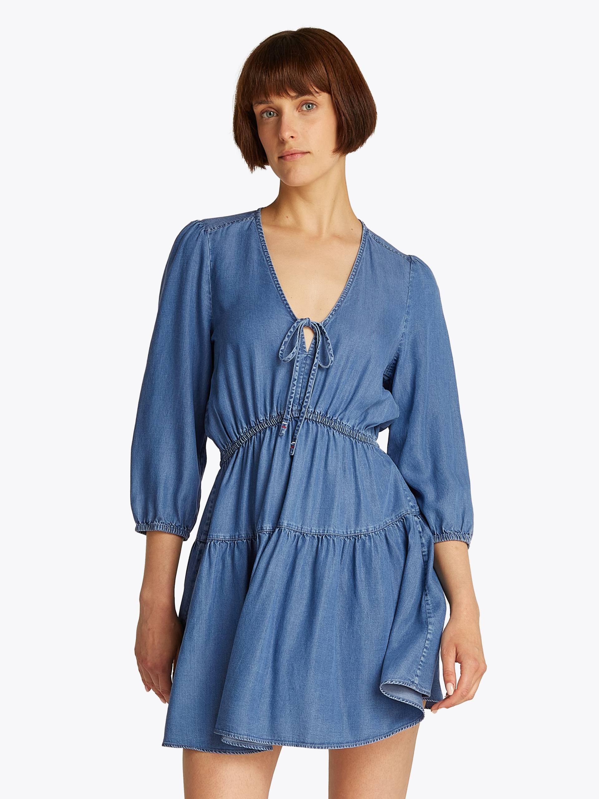 Tommy Jeans Blusenkleid "TJW CHAMBRAY MINI DRESS EXT" mit Volant, in Mini-Länge von Tommy Jeans