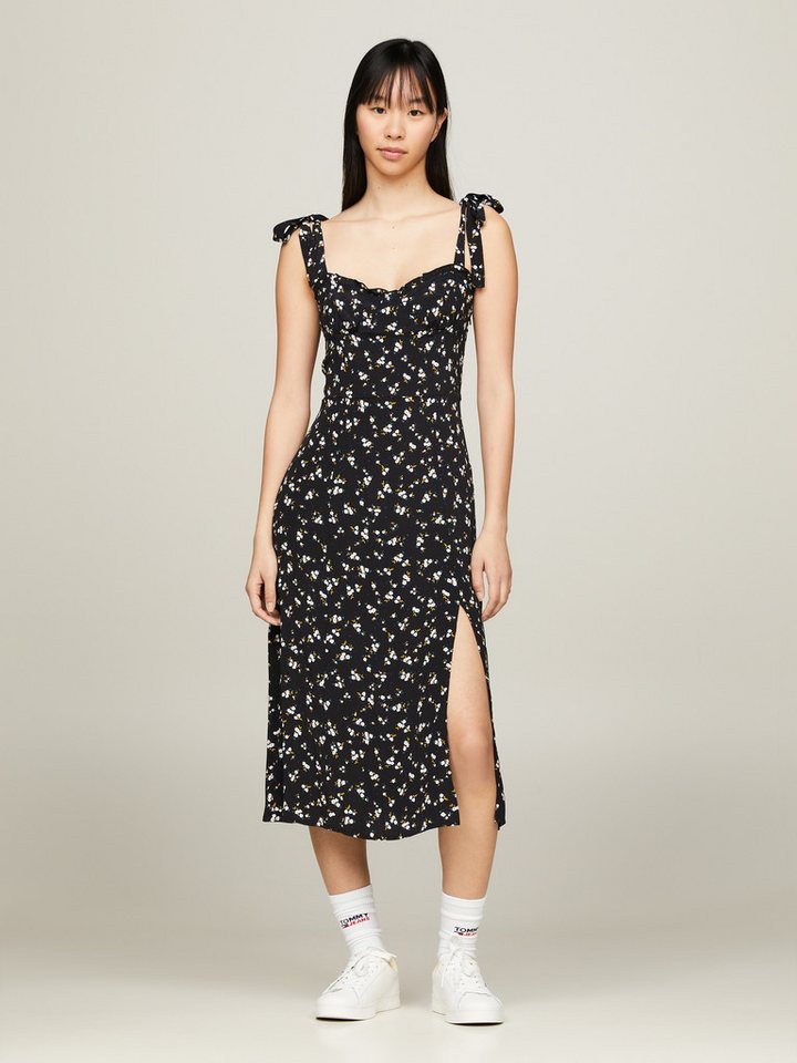 Tommy Jeans Blusenkleid TJW MIDI FLORAL RUFFLE DRESS mit Tommy Jeans Flagge von Tommy Jeans