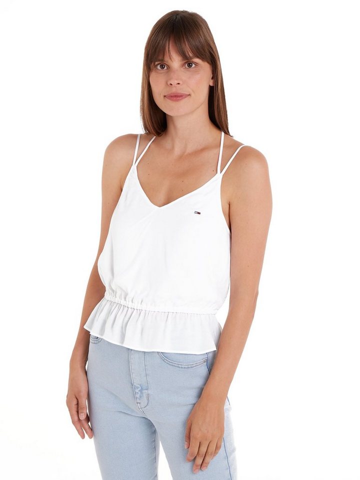 Tommy Jeans Blusentop TJW ESSENTIAL STRAPPY TOP mit Tommy Jeans Logo von Tommy Jeans
