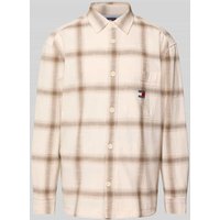 Tommy Jeans Boxy Fit Freizeithemd mit Karomuster in Offwhite, Größe L von Tommy Jeans