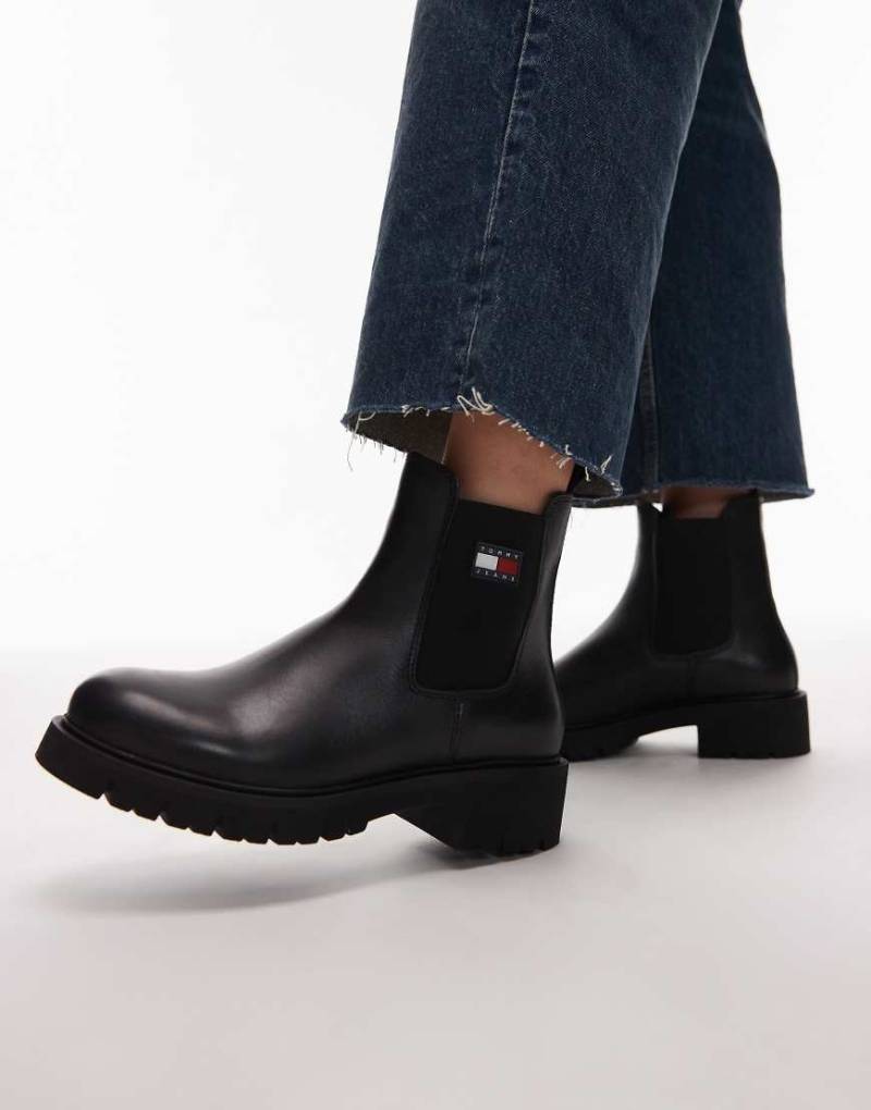 Tommy Jeans - Chelsea-Boots aus Leder in Schwarz von Tommy Jeans