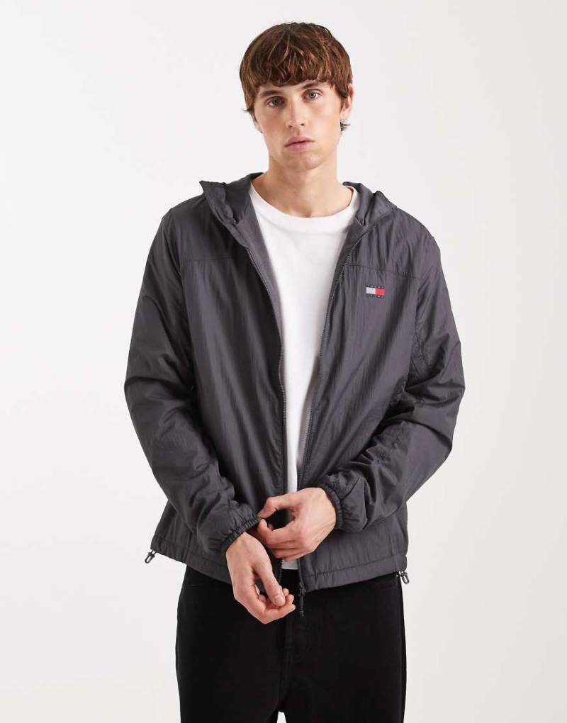 Tommy Jeans - Chicago - Kapuzenjacke aus Fleece in Dunkelgrau von Tommy Jeans