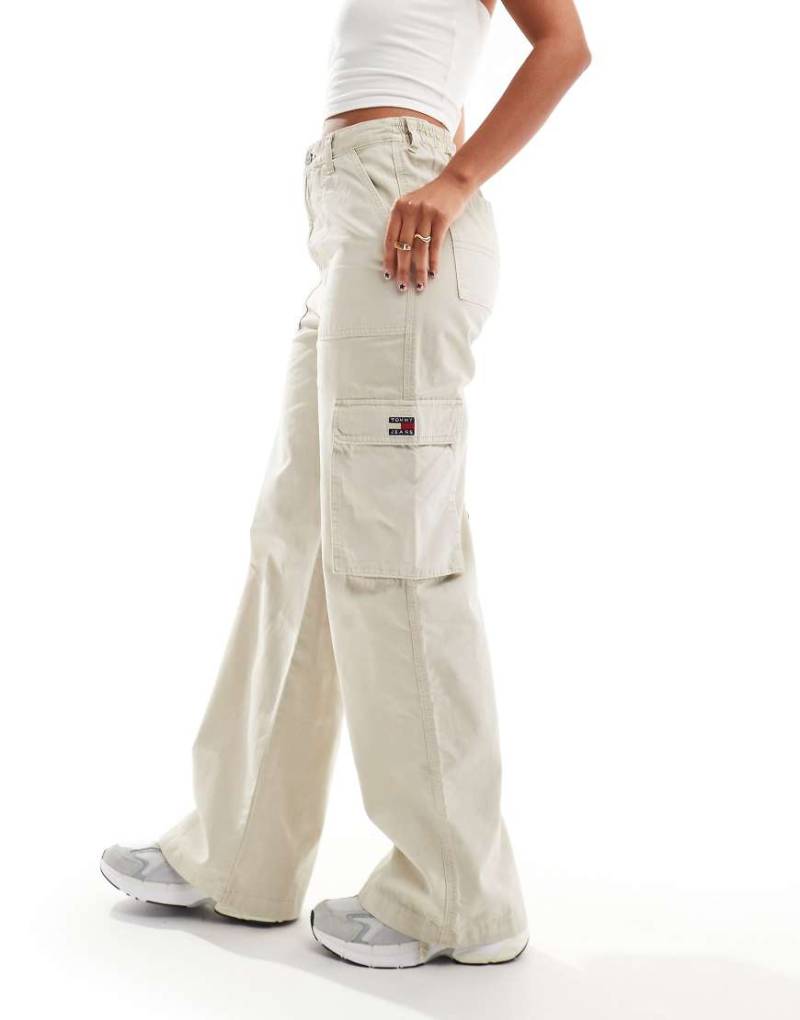 Tommy Jeans - Claire - Utility-Cargohose in Beige-Weiß von Tommy Jeans