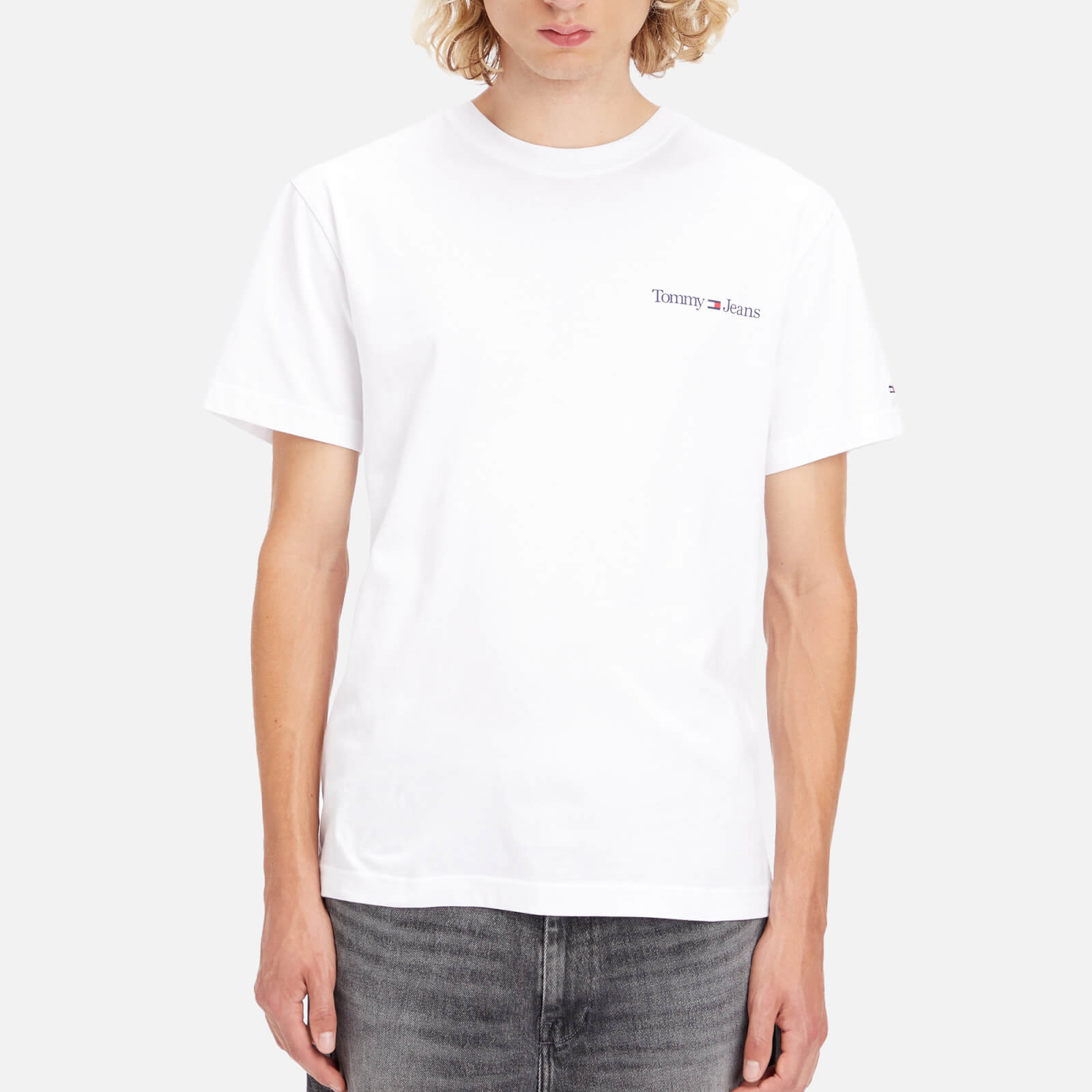 Tommy Jeans Classic Linear Logo-Printed Cotton T-Shirt - S von Tommy Jeans