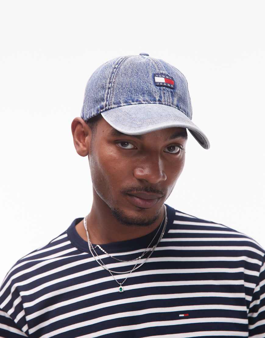 Tommy Jeans - Core - Kappe aus Denim in Indigoblau mit Flaggenlogo von Tommy Jeans