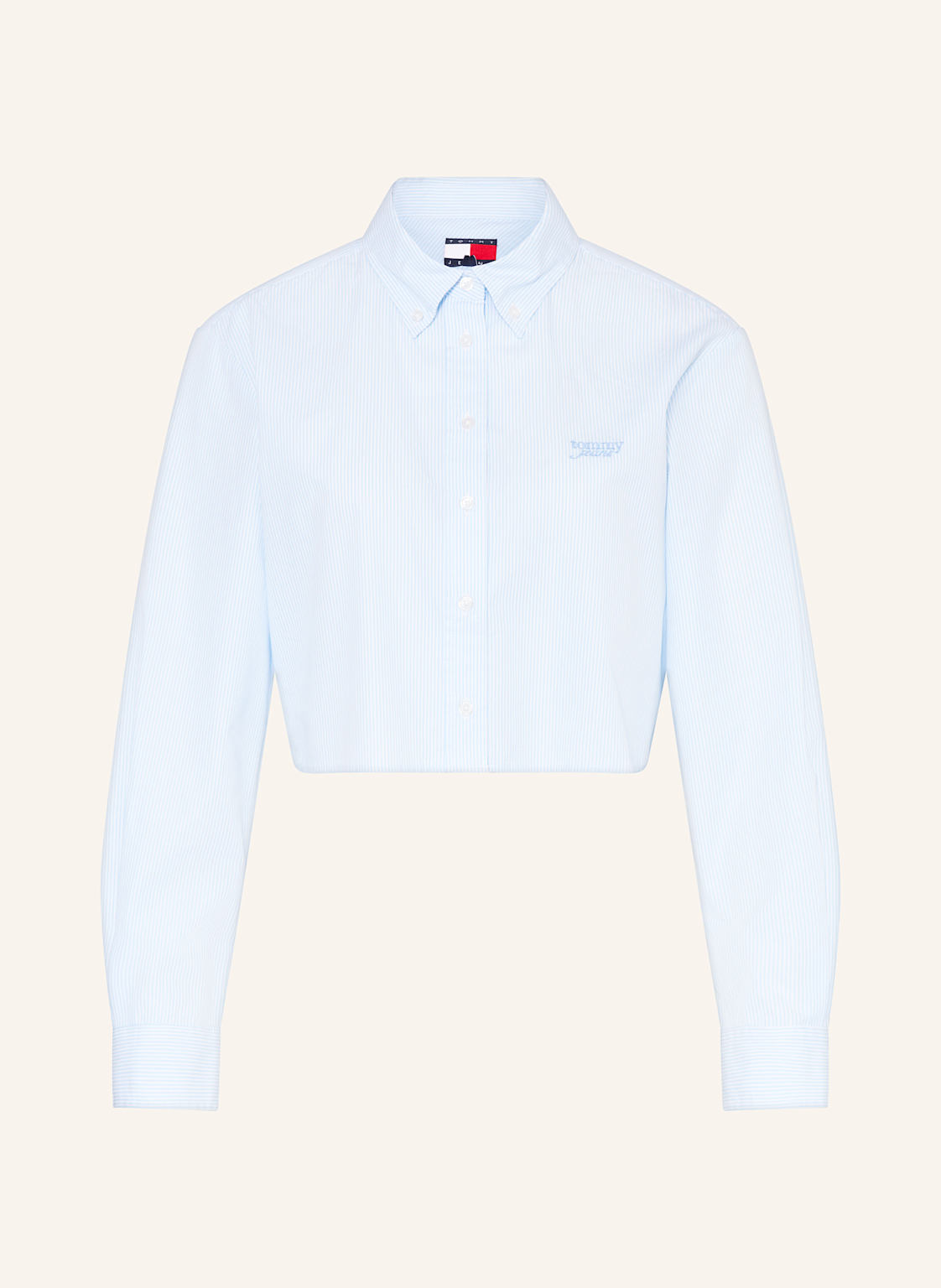 Tommy Jeans Cropped-Hemdbluse blau von Tommy Jeans