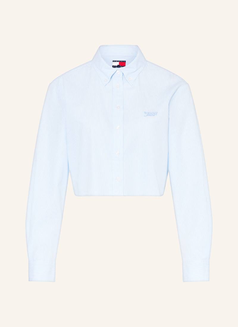 Tommy Jeans Cropped-Hemdbluse blau von Tommy Jeans