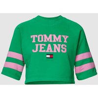 Tommy Jeans Cropped T-Shirt mit Label-Stitching in Gruen, Größe XL von Tommy Jeans