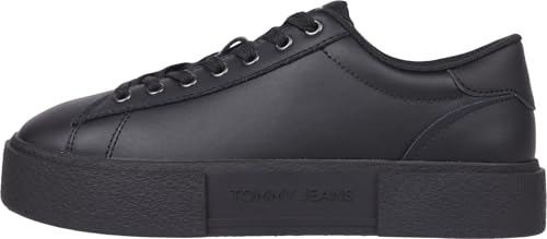 Tommy Jeans Damen Flatform Sneaker Low Top, Schwarz (Black), 36 von Tommy Jeans