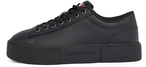 Tommy Jeans Damen Flatform Sneaker Low Top, Schwarz (Black), 41 von Tommy Jeans