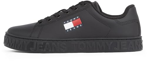 Tommy Jeans Damen Flatform Sneaker Logo Low Top, Schwarz (Black), 36 von Tommy Jeans