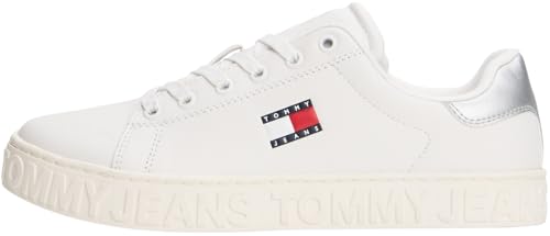 Tommy Jeans Damen (New) Tjw Logo Sneaker ESS En0en02703 Low Top, White (Ecru/Silver), 38 EU von Tommy Jeans