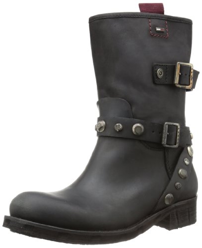 Tommy Jeans Damen 1A Biker Boots, Schwarz (Black 990), 37 von Tommy Jeans