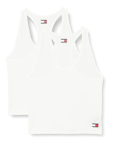 Tommy Jeans Damen 2er Pack Tops 2P Tank (Ext Sizes) mit Stretch, Weiß (White/White), 3XL von Tommy Jeans