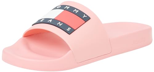 Tommy Jeans Damen Badeschuhe Flag Pool Slide Badelatschen, Rosa (Tickled Pink), 37 von Tommy Jeans