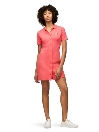 Tommy Jeans Damen Casual Mini Polo Shirt Dress with Logo Detail Kleid, Affäre (Amour), Groß von Tommy Jeans