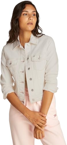 Tommy Jeans Damen Classic Jacket Bi8194 Dw0dw20121 Trucker-Jacke, Denim (Denim White), XL EU von Tommy Jeans