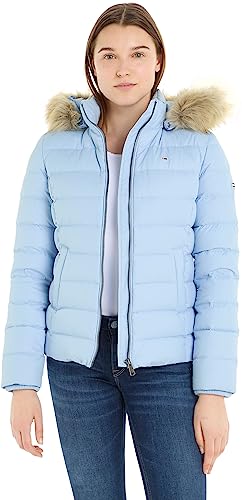 Tommy Jeans Damen Daunenjacke Basic Winter, Blau (Chambray Blue), XS von Tommy Jeans