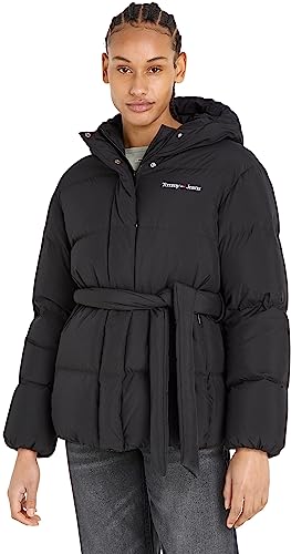 Tommy Jeans Damen Daunenjacke Serif Linear Winter, Schwarz (Black), S von Tommy Jeans