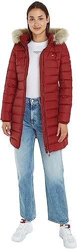 Tommy Jeans Damen Daunenmantel Essential Winter, Rot (Rouge), S von Tommy Jeans
