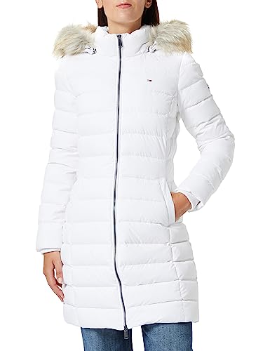 Tommy Jeans Damen Daunenmantel Essential Winter, Weiß (White), XS von Tommy Jeans