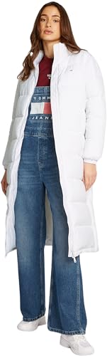 Tommy Jeans Damen Daunenmantel Maxi Essential Puffer Knielang, Weiß (White), XS von Tommy Jeans