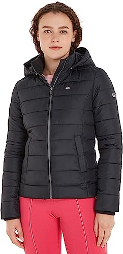 Tommy Jeans Damen Jacke Basic Übergangsjacke, Schwarz (Black), M von Tommy Hilfiger