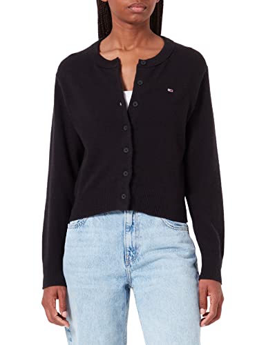 Tommy Jeans Damen Dw0dw13789 Strickjacken, Black, M von Tommy Jeans