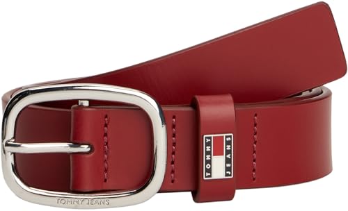 Tommy Jeans Damen Tjw Oval 3.0 Aw0Aw15836 Fester Gürtel, Red (Rustic Cherry), 85 cm von Tommy Jeans