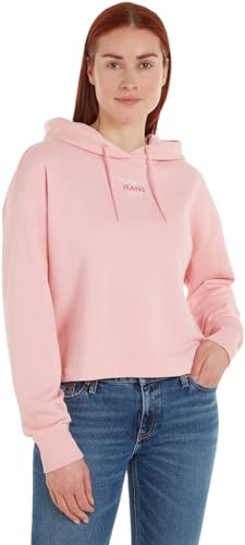 Tommy Jeans Damen Hoodie Essential Logo mit Kapuze, Rosa (Ballet Pink), M von Tommy Jeans