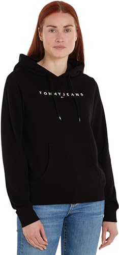 Tommy Jeans Damen TJW REG LINEAR HOODIE DW0DW17324, Black (Black), XXS von Tommy Jeans