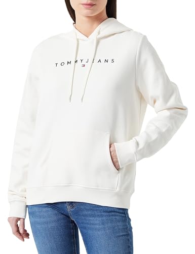 Tommy Jeans Damen Hoodie mit Kapuze, Beige (Ancient White), S von Tommy Jeans