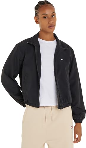 Tommy Jeans Damen Jacke Windbreaker Übergangsjacke, Schwarz (Black), L von Tommy Jeans