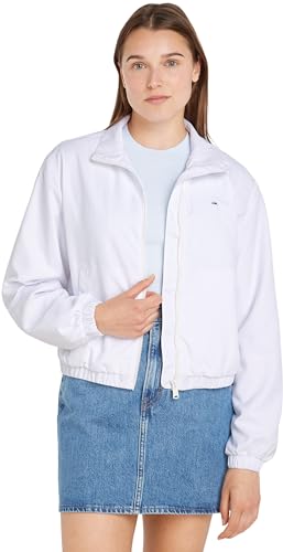 Tommy Jeans Damen Jacke Windbreaker Übergangsjacke, Weiß (White), XS von Tommy Jeans
