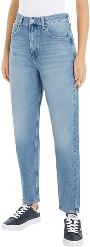 Tommy Jeans Damen Jeans Hose Mom-Fit Ultra High Waist, Blau (Denim Light), 24W/34L von Tommy Jeans