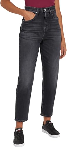 Tommy Jeans Damen Jeans Hose Mom Jeans Tapered Fit, Blau (Denim Black), 34W/32L von Tommy Jeans