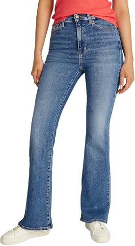 Tommy Jeans Damen Jeans Hose Sylvia Flared Bootcut High Waist, Blau (Denim Medium), 32W/27L von Tommy Jeans