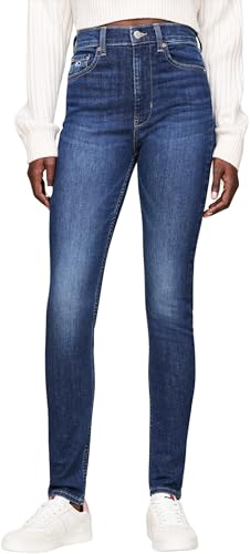 Tommy Jeans Damen Jeans Hose Sylvia Skinny Fit, Blau (Denim Dark), 30W/28L von Tommy Jeans