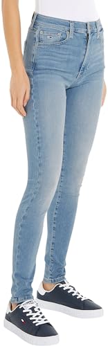 Tommy Jeans Damen Jeans Hose Sylvia Skinny Fit, Blau (Denim Light), 27W/30L von Tommy Jeans
