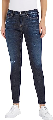 Tommy Jeans Damen Jeans Nora Skinny Fit, Blau (Denim Dark), 27W / 30L von Tommy Jeans