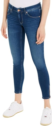 Tommy Jeans Damen Jeans Scarlett Lw Skn Ank Zip Ah1239 Skinny Fit, Blau (Denim Medium), 28W / 32L von Tommy Jeans