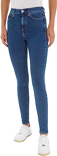 Tommy Jeans Damen Jeans Sylvia Skinny Fit, Blau (Denim Dark), 28W / 30L von Tommy Jeans