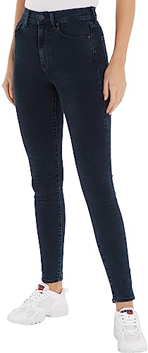 Tommy Jeans Damen Jeans Sylvia Skinny Fit, Blau (Denim Dark), 29W / 30L von Tommy Jeans