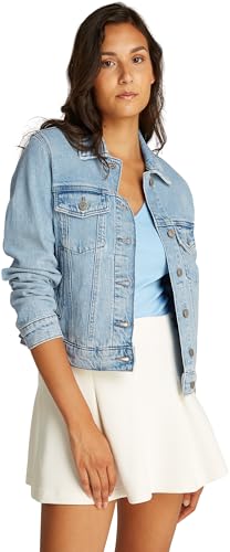 Tommy Jeans Damen Classic Jacket Bi8110 Dw0dw20123 Trucker-Jacke, Denim (Denim Light), XS EU von Tommy Jeans
