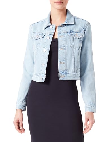 Tommy Jeans Damen Jeansjacke Izzie Slim Jacket aus Baumwolle, Blau (Denim Light), L von Tommy Jeans